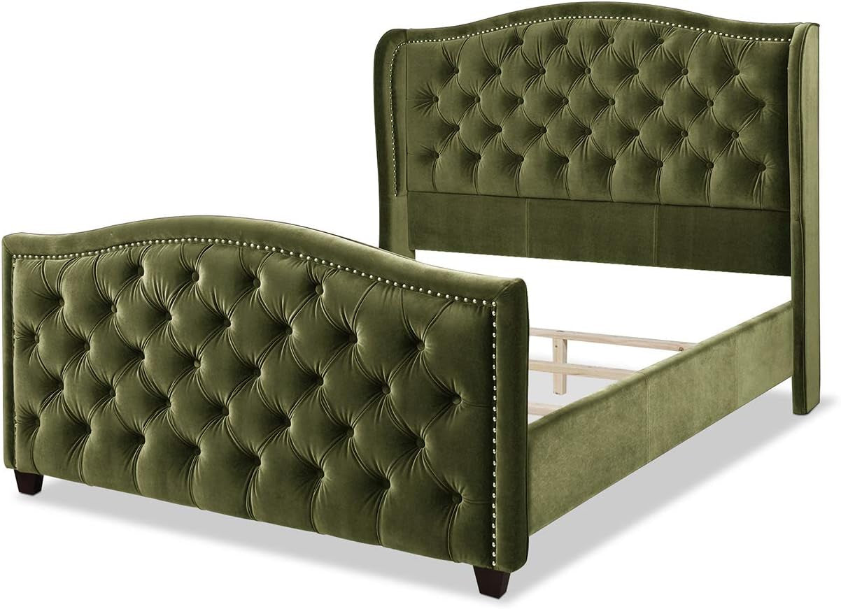Marcella Platform, Queen, Olive Green Performance Velvet