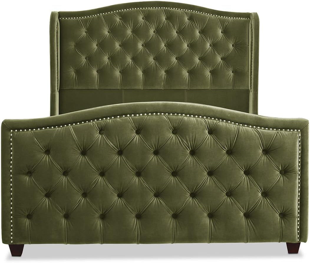 Marcella Platform, Queen, Olive Green Performance Velvet