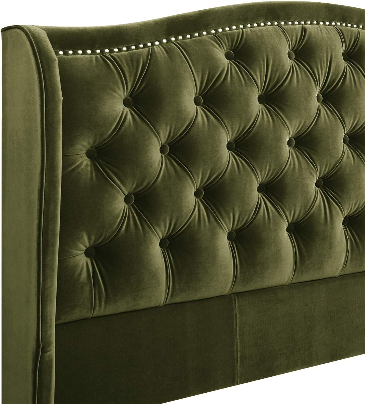 Marcella Platform, Queen, Olive Green Performance Velvet